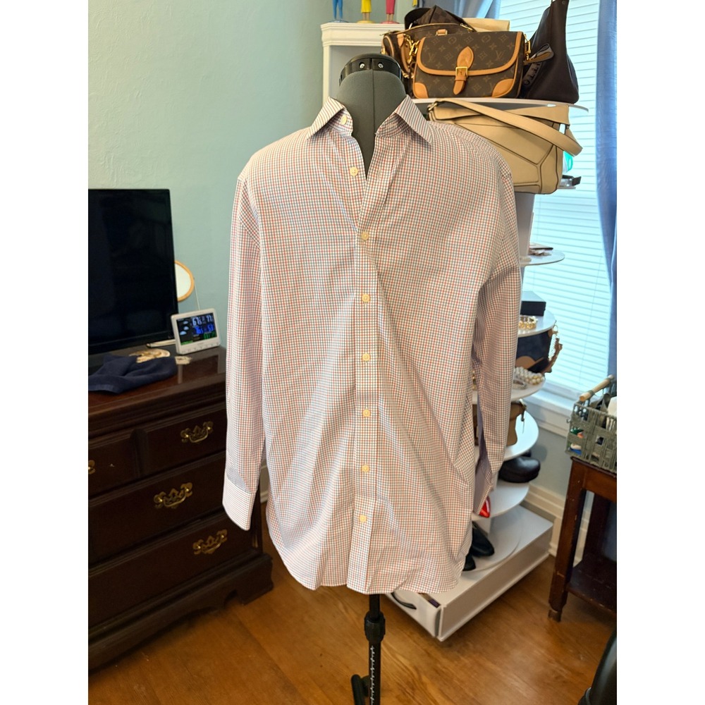 Charles Tyrwhitt Non Iron Slim Fit Check Dress Shirt 16/32 Weddings Work Career
